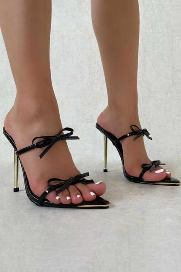 Elegant Bow-embellished Stiletto Heels
