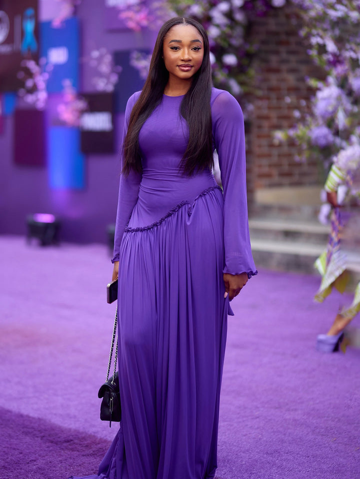 Elegant Frill Trim Ruffle Hem Dress