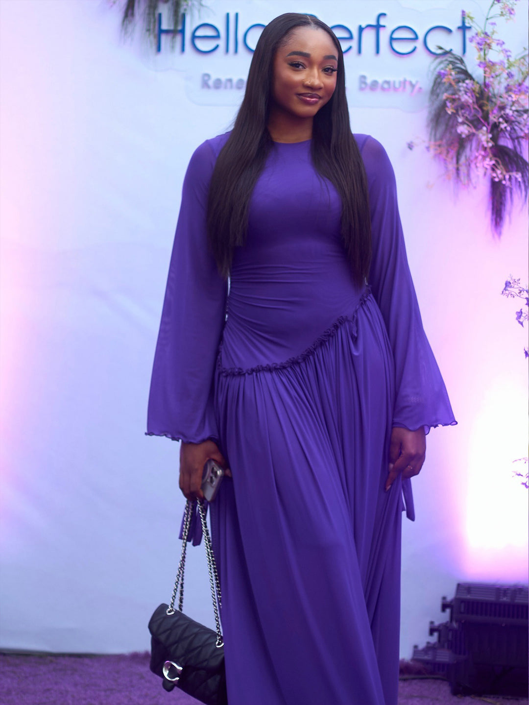 Elegant Frill Trim Ruffle Hem Dress