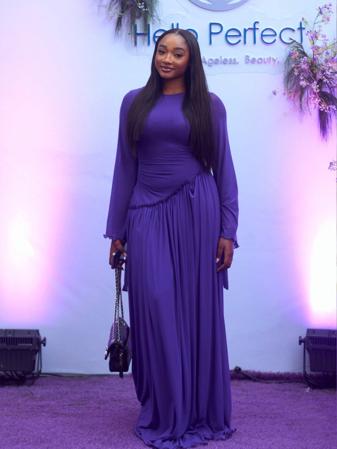 Elegant Frill Trim Ruffle Hem Dress