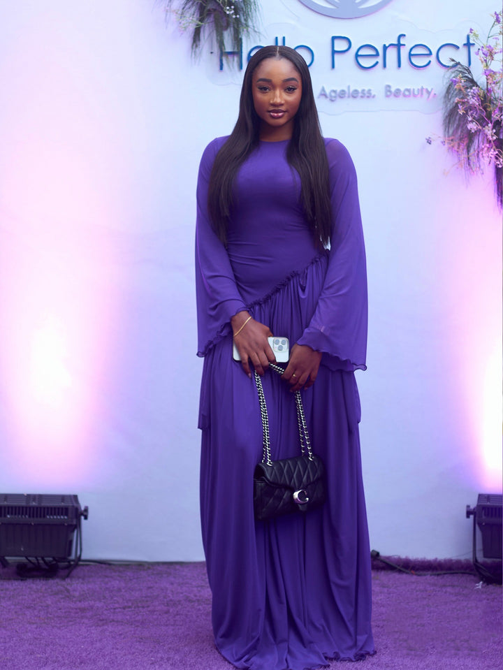 Elegant Frill Trim Ruffle Hem Dress