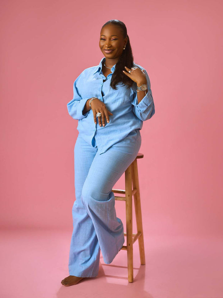 Casual Solid Shirt & Pants Set