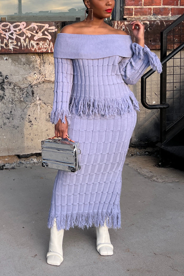 Stylish Fringed Off-Shoulder Sweater