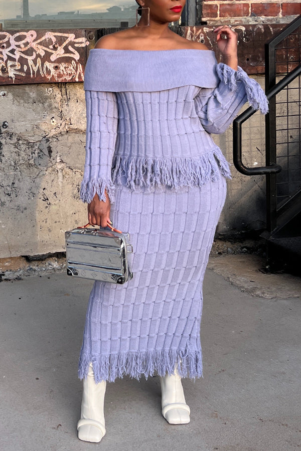 Stylish Tassel Knitted Skirt