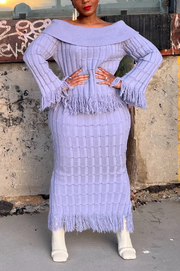 Stylish Tassel Knitted Skirt