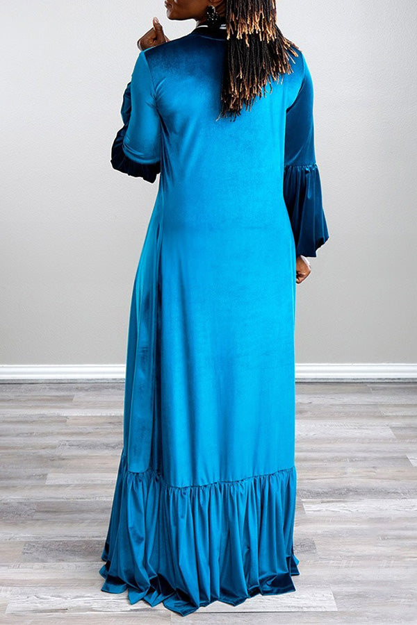 Stylish Velvet Lantern-Sleeve Kimono & Wide-Leg Pants