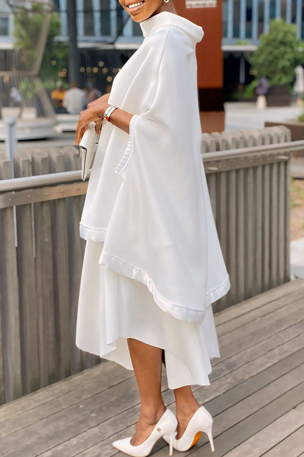 Elegant Irregular Poncho Set