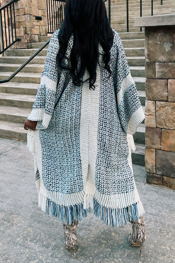 Fashionable Layered Tassel Cardigan Kimono