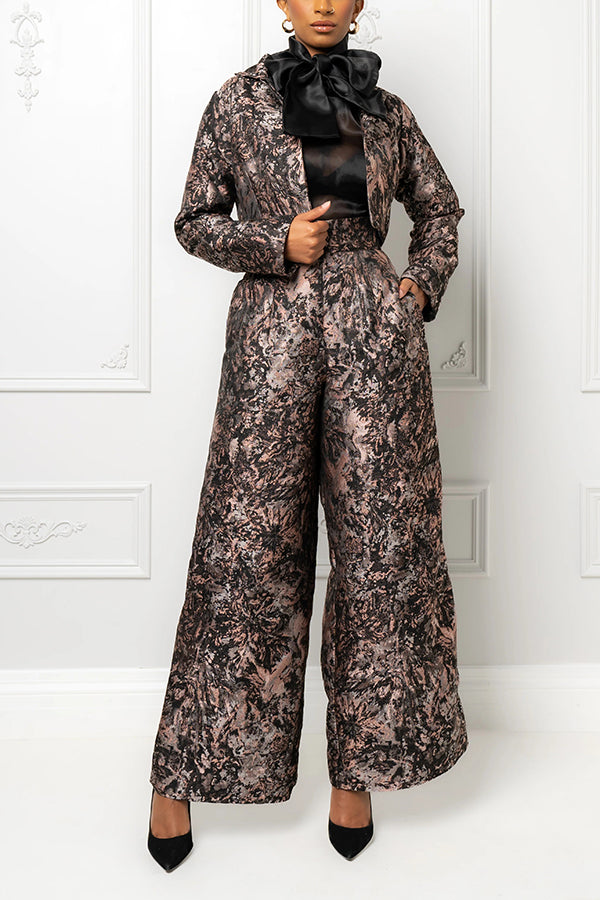Elegant Jacquard Texture Suit