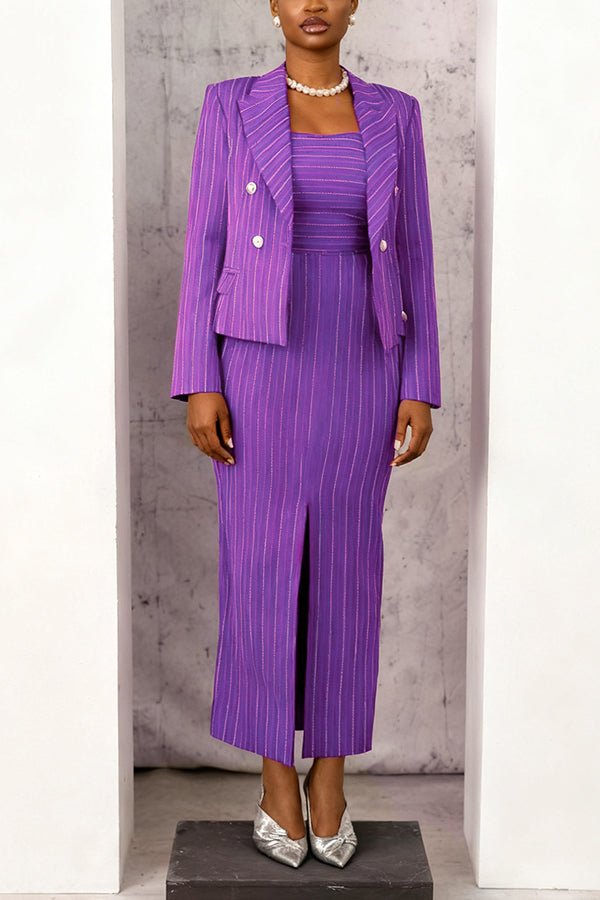 Stylish Striped Suit Set