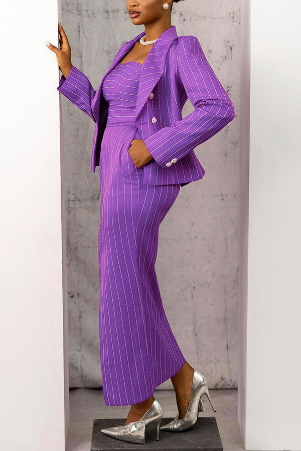 Stylish Striped Suit Set