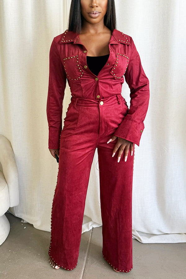 Stylish Studded Shirt & Pants Set
