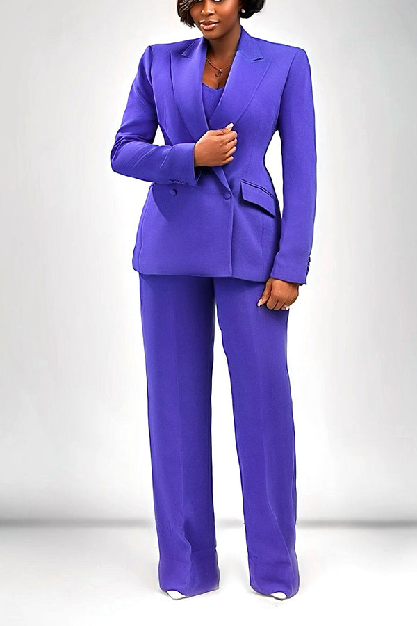 Stylish Solid Corset & Blazer Set