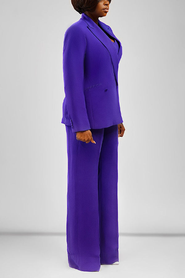 Stylish Solid Corset & Blazer Set