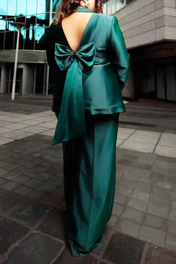 Classic Back Bow Blazer & Pants Set