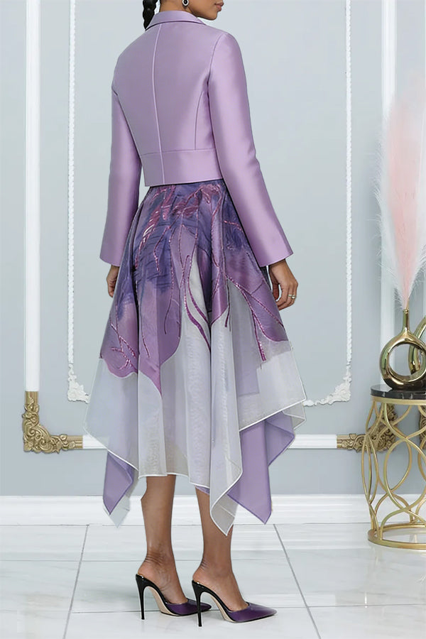 Chic Asymmetrical Layered Hem Midi Dress