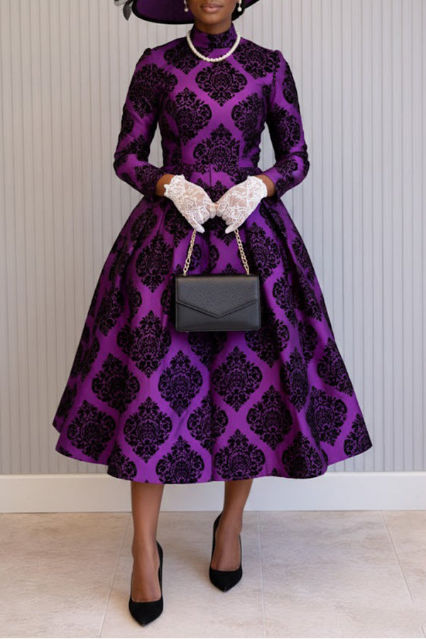 Elegant Argyle Pattern A-line Dress