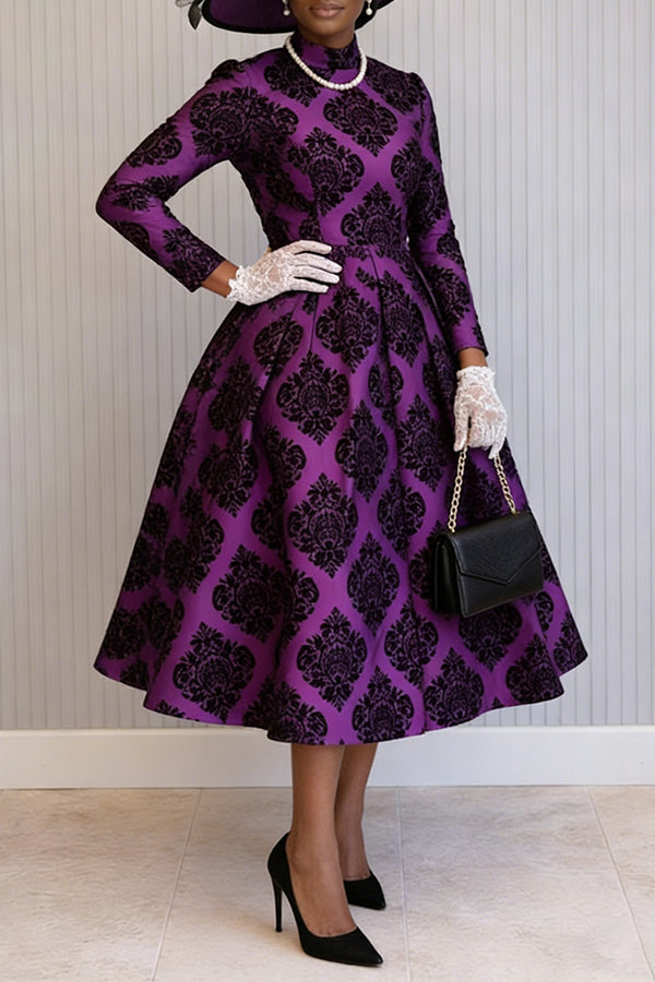 Elegant Argyle Pattern A-line Dress