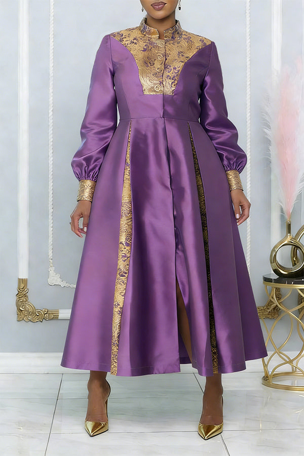 Elegant Floral Patchwork Church Dress