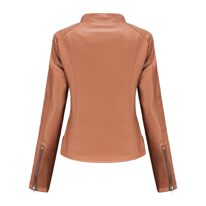 Leather Women Slim Jacket Thin Spring And Autumn Coat Women Motorcycle Suit