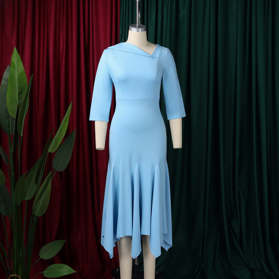 High-Waisted Irregular Fishtail Dress