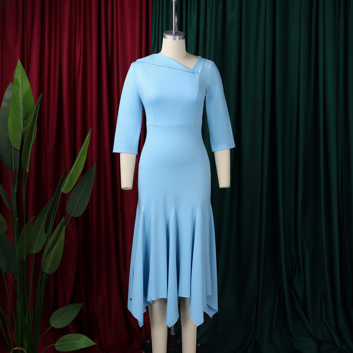 High-Waisted Irregular Fishtail Dress