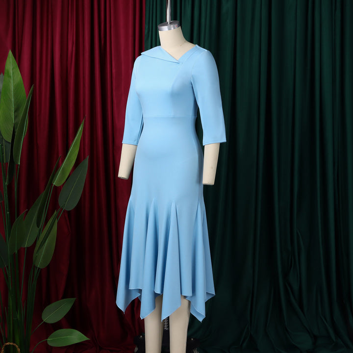 High-Waisted Irregular Fishtail Dress