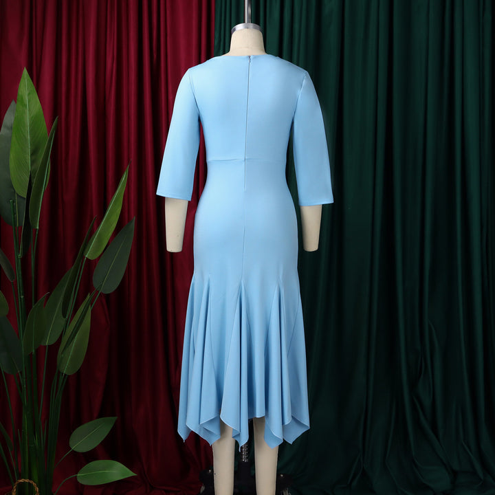 High-Waisted Irregular Fishtail Dress