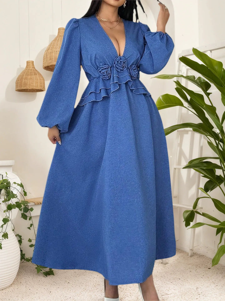 Stylish And Elegant V-Neck Floral Dress