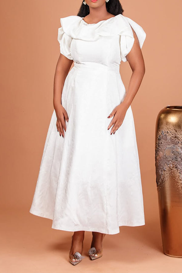 Retro Slit Flutter Sleeve Dress