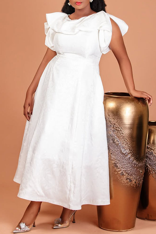 Retro Slit Flutter Sleeve Dress