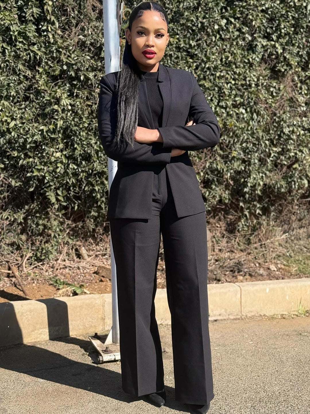 Classic Hook Buckle Blazer & Pants Set