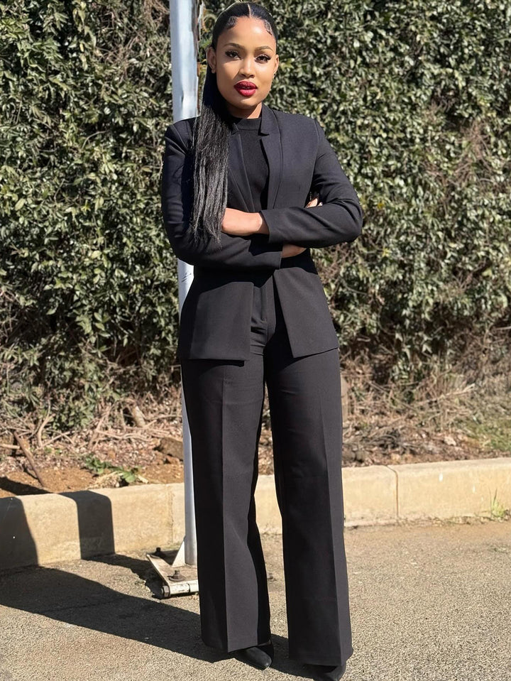 Classic Hook Buckle Blazer & Pants Set