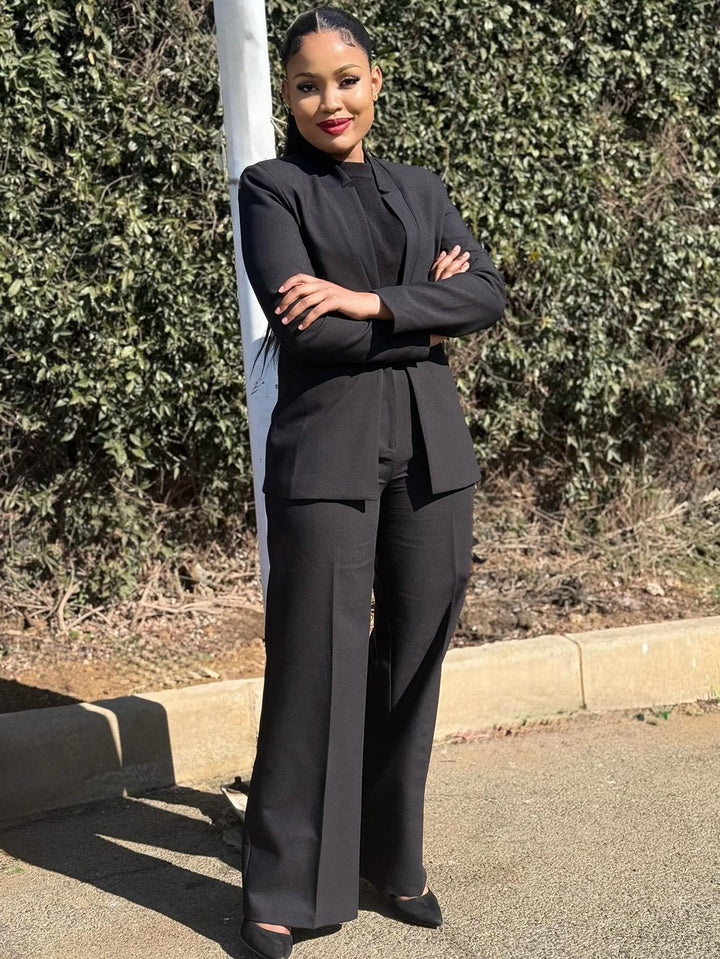 Classic Hook Buckle Blazer & Pants Set
