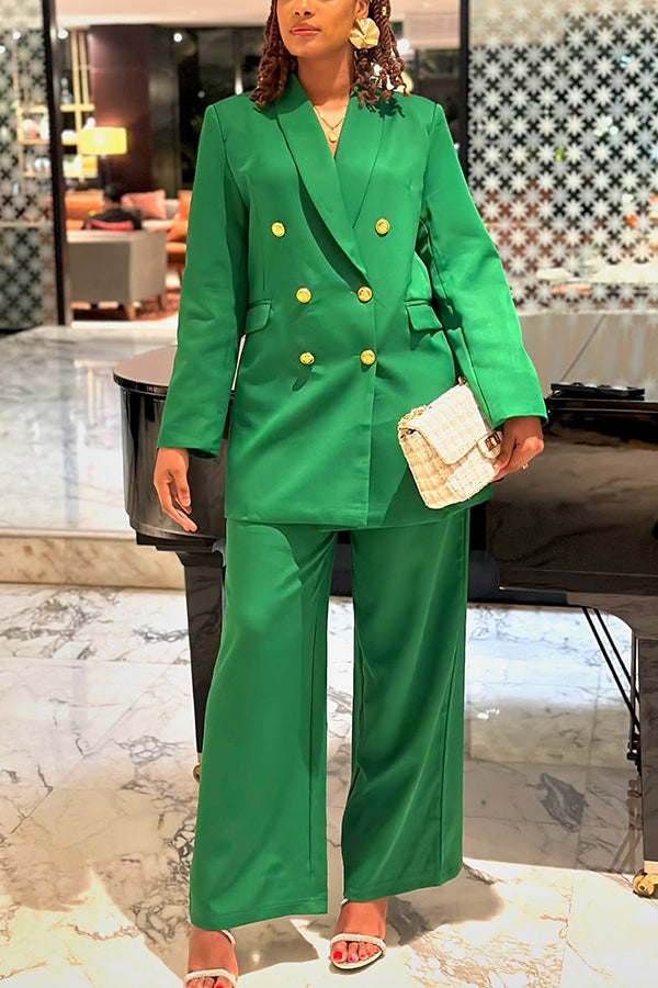 Business Double Breasted Blazer & Pants Set