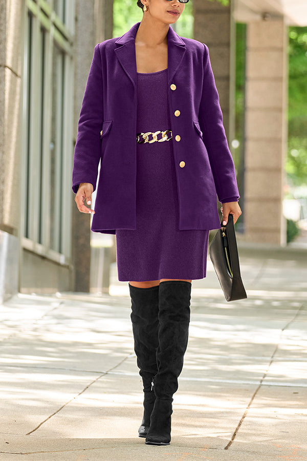 Elegant Single Breasted Lapel Collar Overcoat