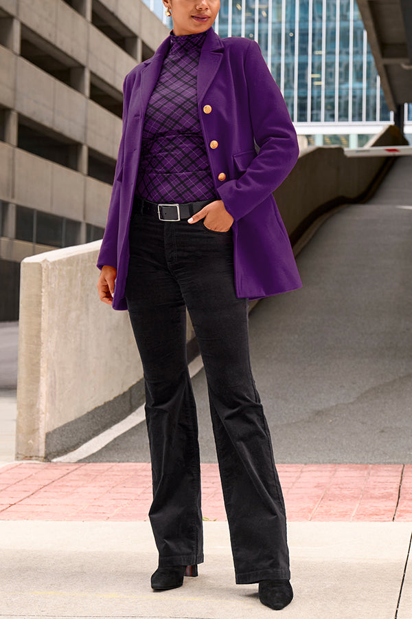Elegant Single Breasted Lapel Collar Overcoat