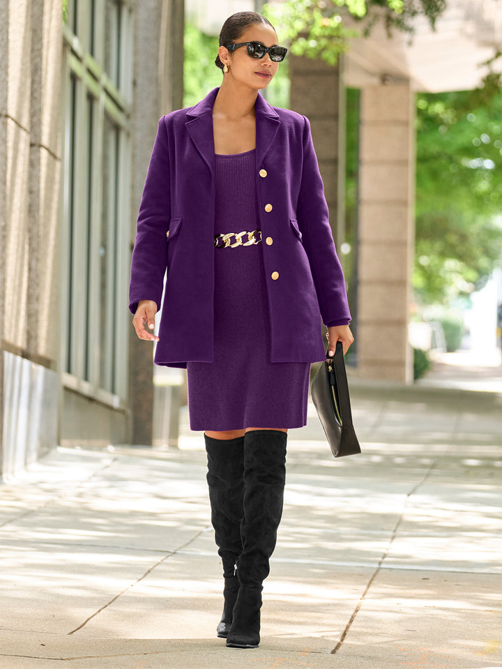 Elegant Single Breasted Lapel Collar Overcoat