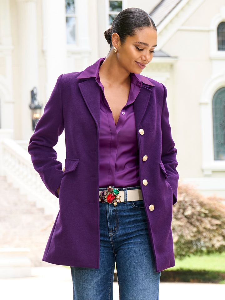 Elegant Single Breasted Lapel Collar Overcoat