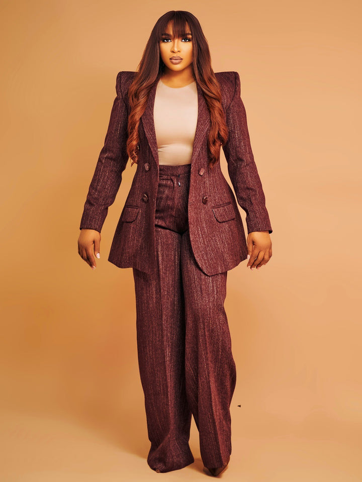 Fashion Allover Print Blazer & Pants Set