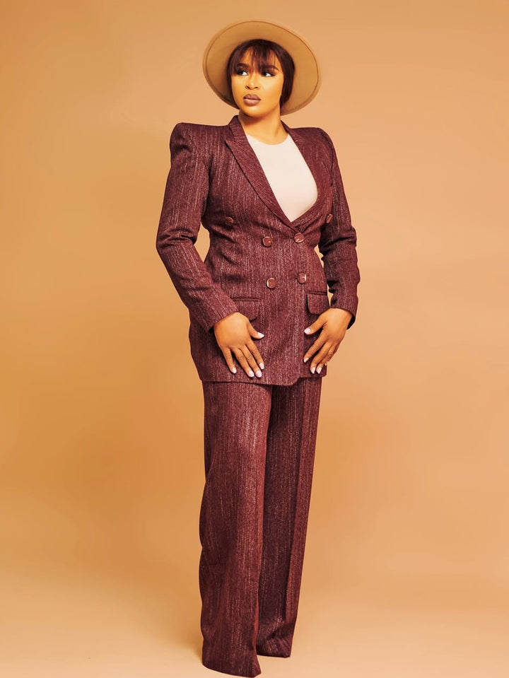 Fashion Allover Print Blazer & Pants Set