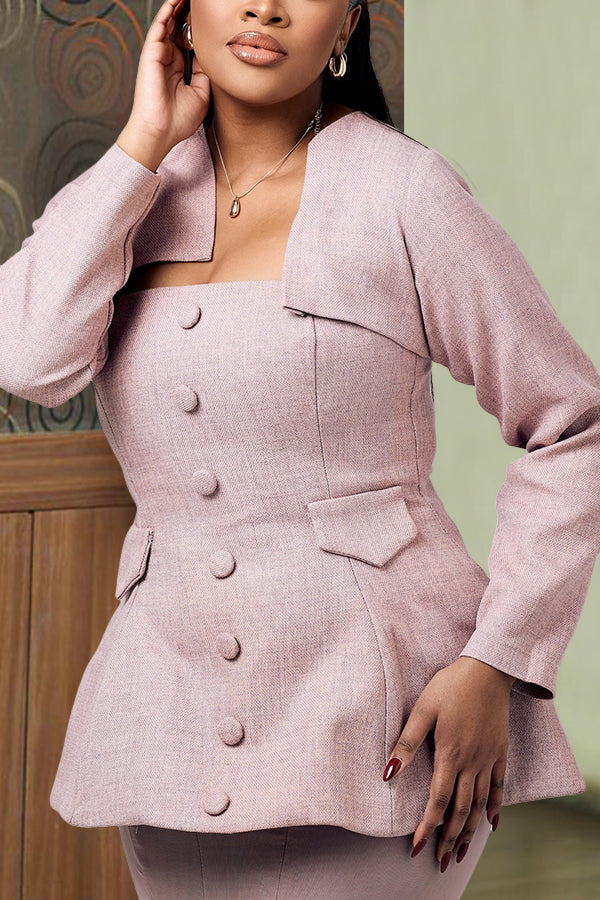 Vintage Single Breasted Top & Skirt Set