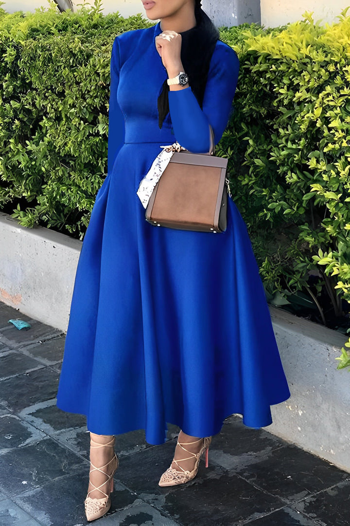 Elegant Short Sleeve A-line Dress