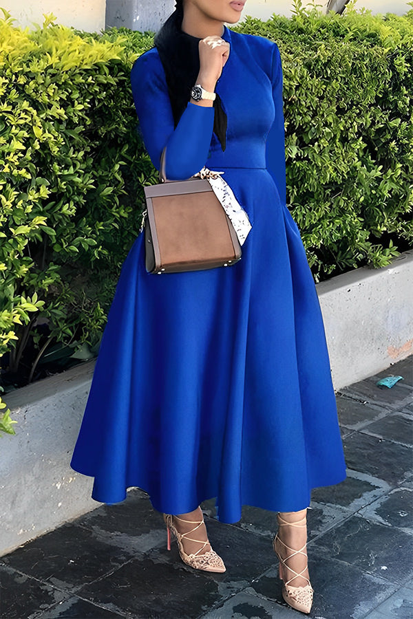 Elegant Short Sleeve A-line Dress