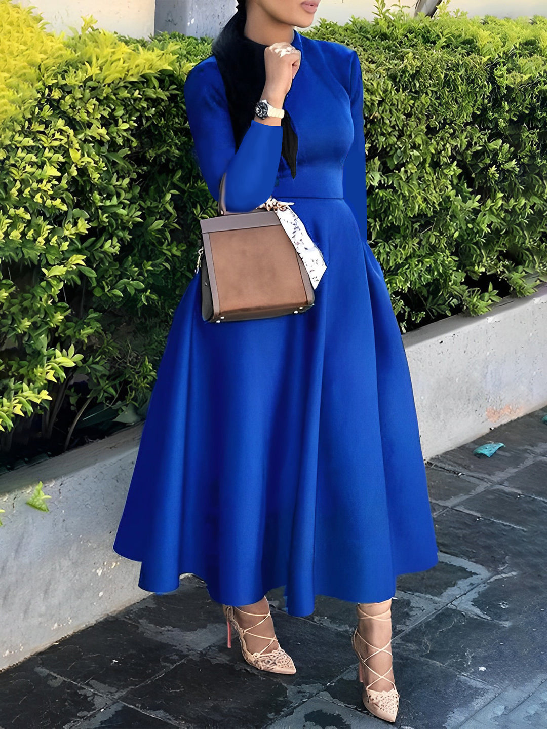 Elegant Short Sleeve A-line Dress