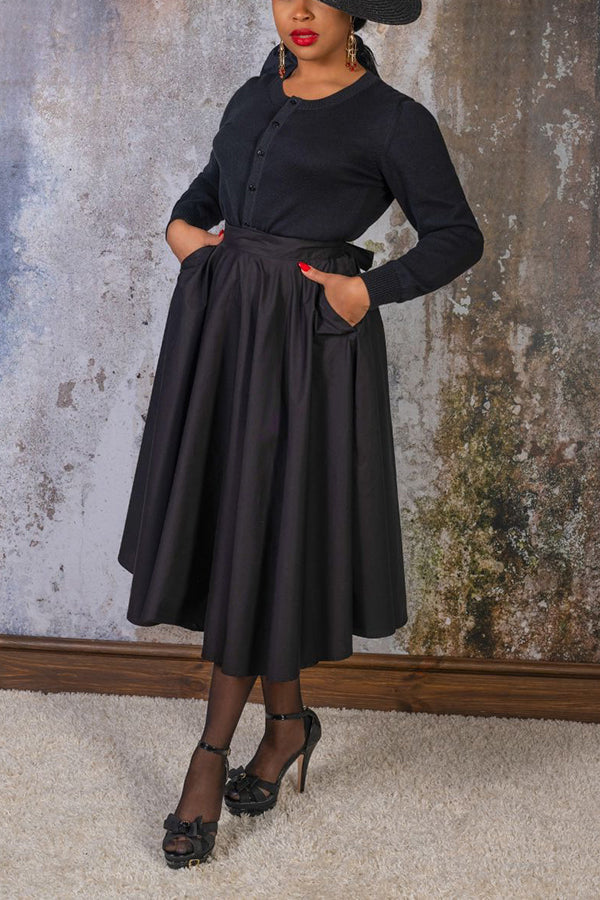 Chic Single Breasted Top & Skirt Set