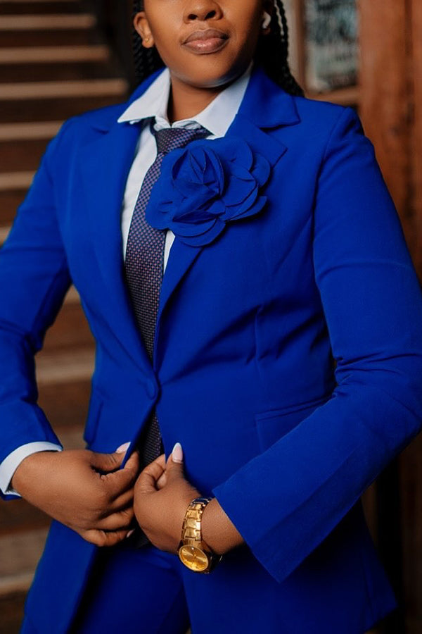 Classic 3D Floral Blazer & Pants Set