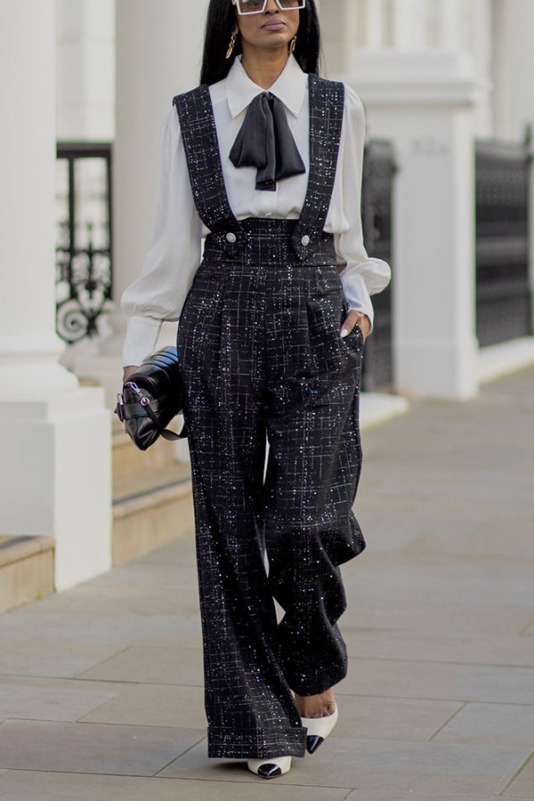 Vintage Plaid Straight Leg Overall