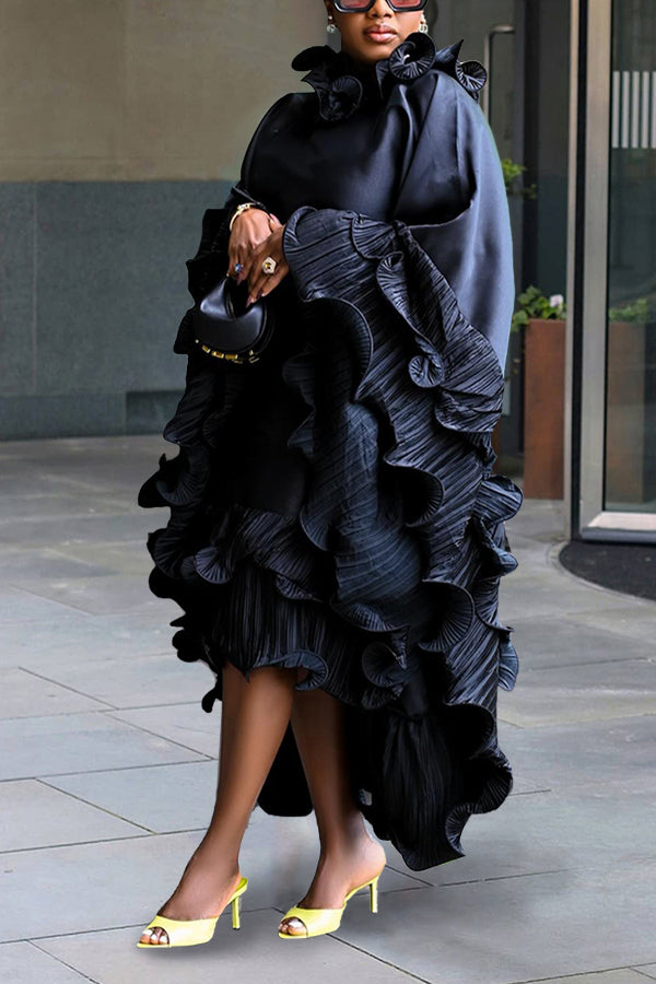 Stylish Layered Frill Trim Dress