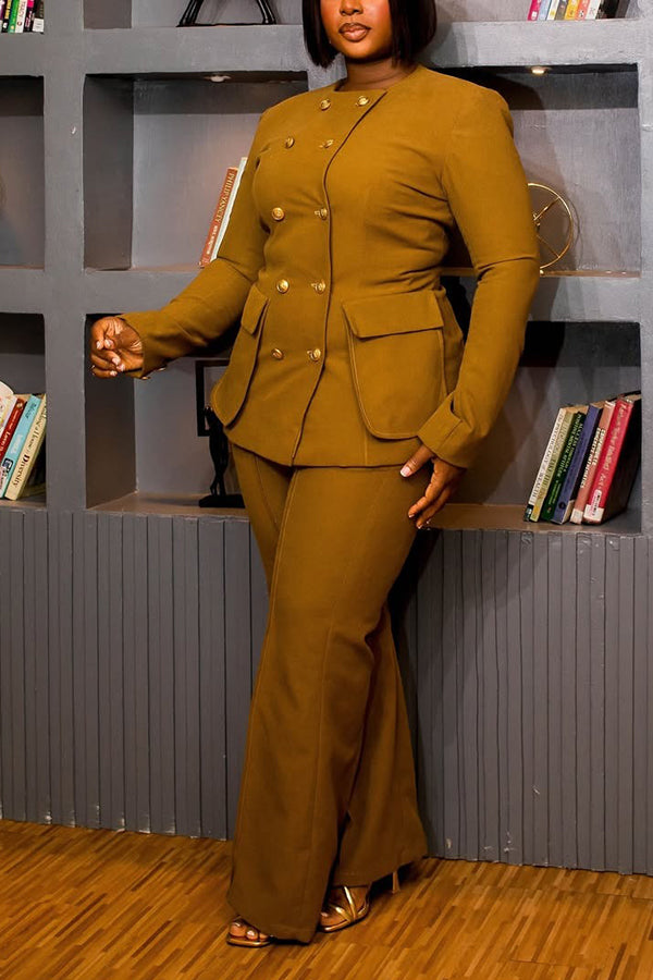 Retro Double Breasted Blazer & Pants Set